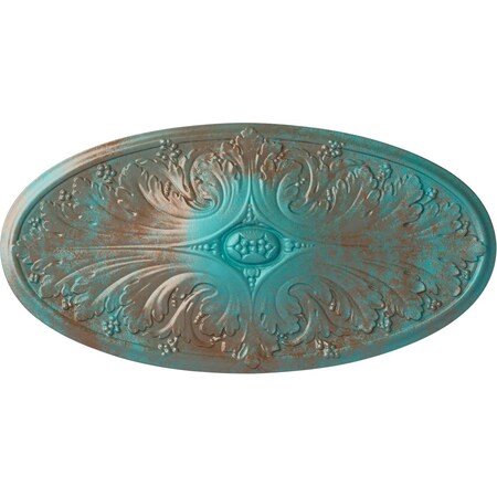 Ekena Millwork Madrid Ceiling Medallion, Hand-Painted Copper Green Patina, 24 3/4"W x 12 1/2"H x 1 3/4"P CM24X12MACGS